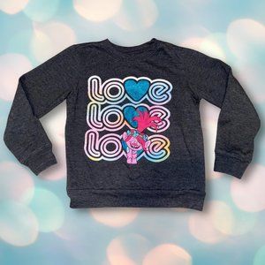 Trolls Glitter Rainbow Girl's Crewneck Sweatshirt Hoodie Size L